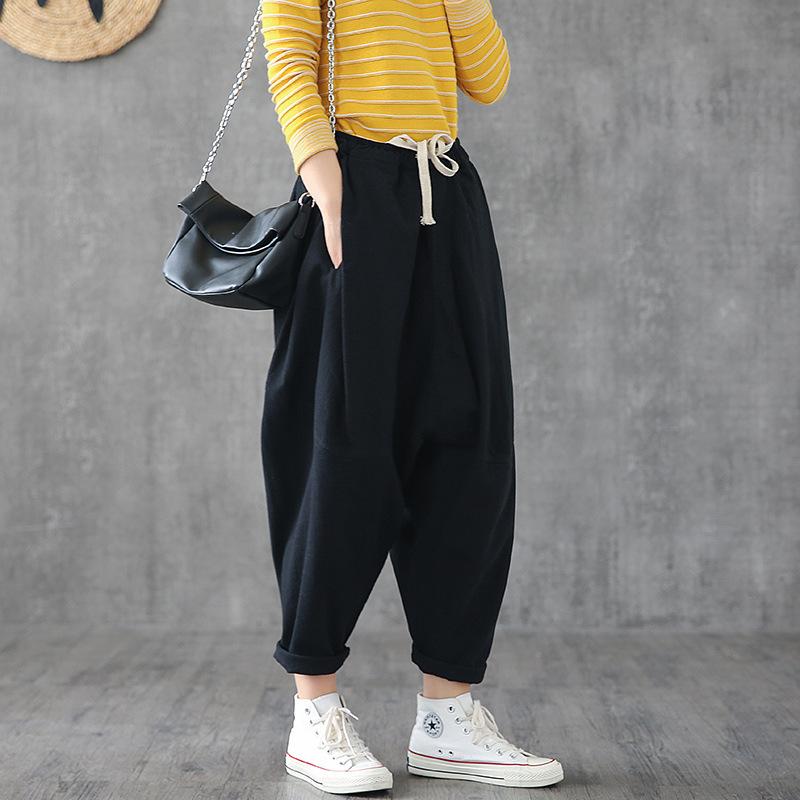 Casual Solid Color Low-cut Crotch Pants
