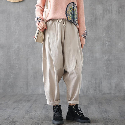 Casual Solid Color Low-cut Crotch Pants