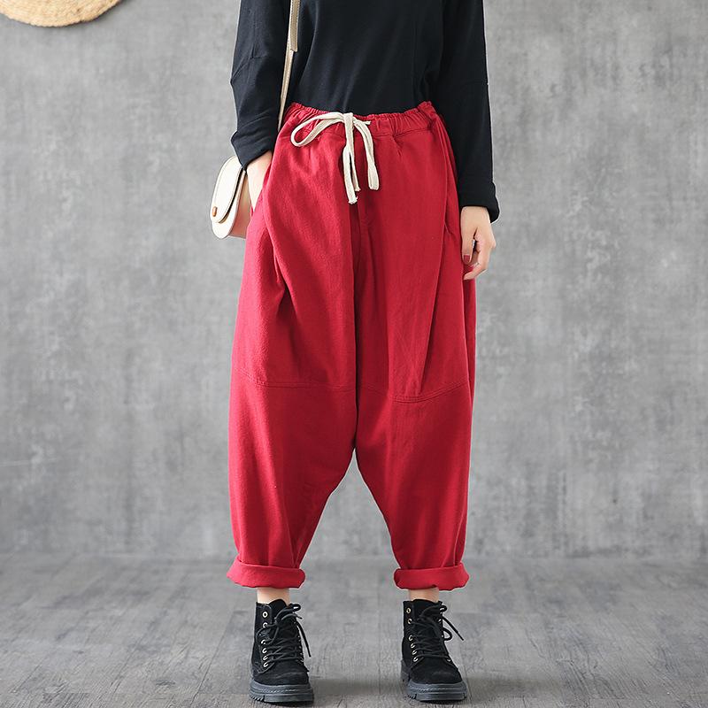Casual Solid Color Low-cut Crotch Pants