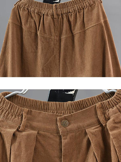 Casual Solid Color Pleated Comfortable Harem Pants