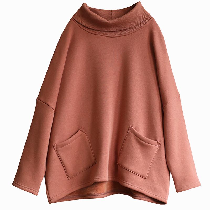 Casual Solid Color Plus Velvet Comfortable Sweatshirt