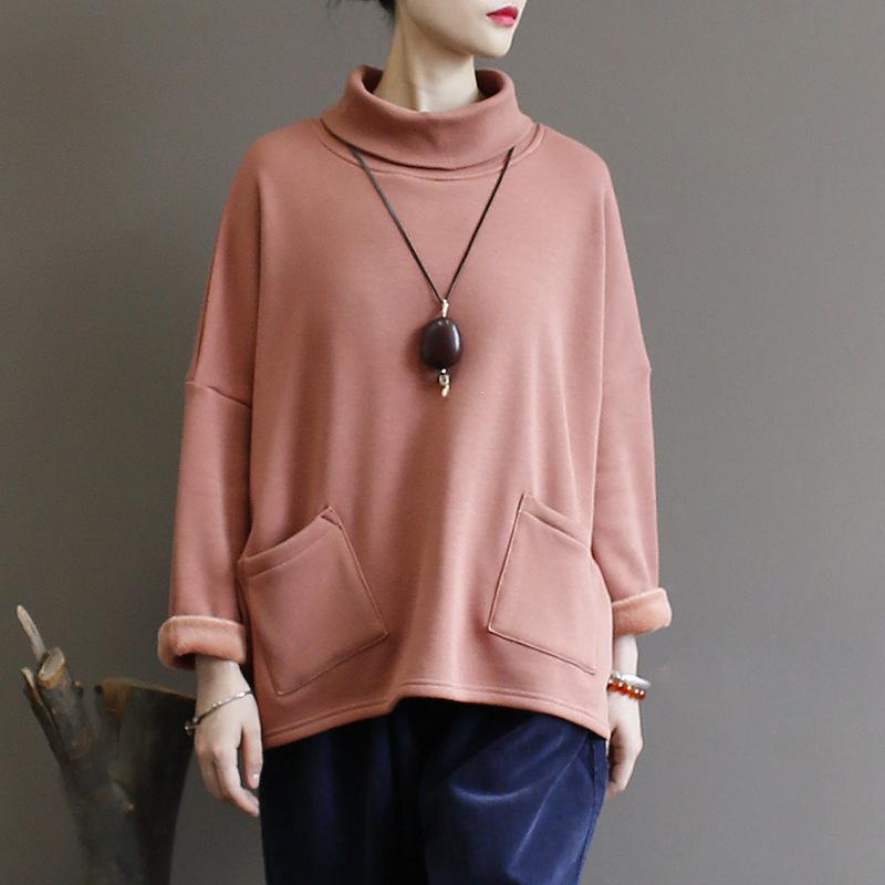 Casual Solid Color Plus Velvet Comfortable Sweatshirt