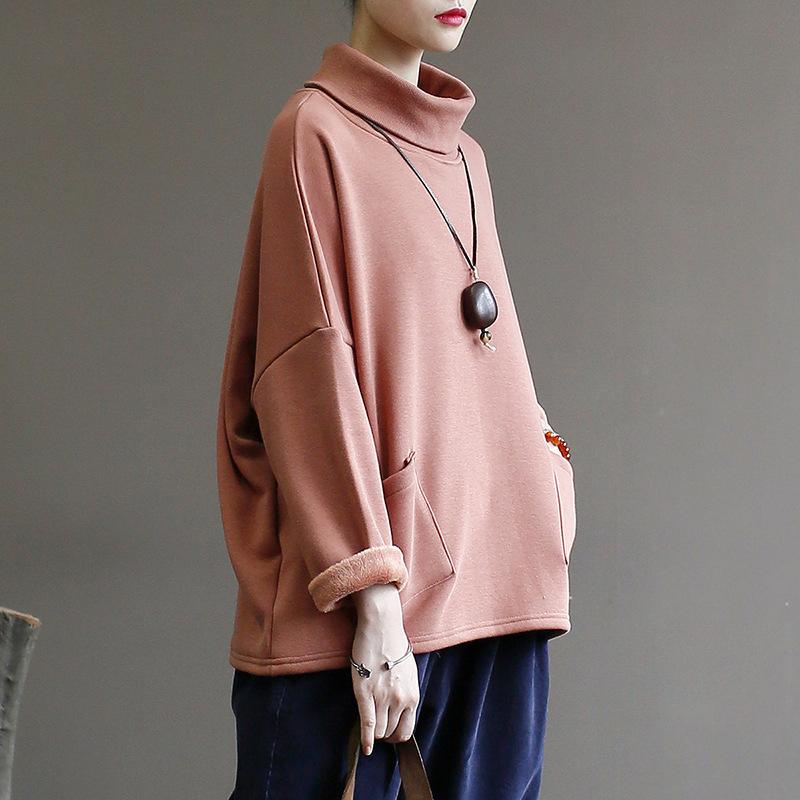 Casual Solid Color Plus Velvet Comfortable Sweatshirt