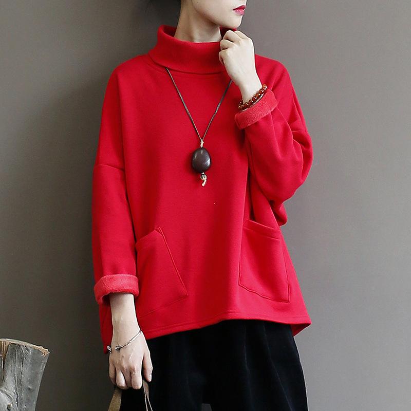 Casual Solid Color Plus Velvet Comfortable Sweatshirt