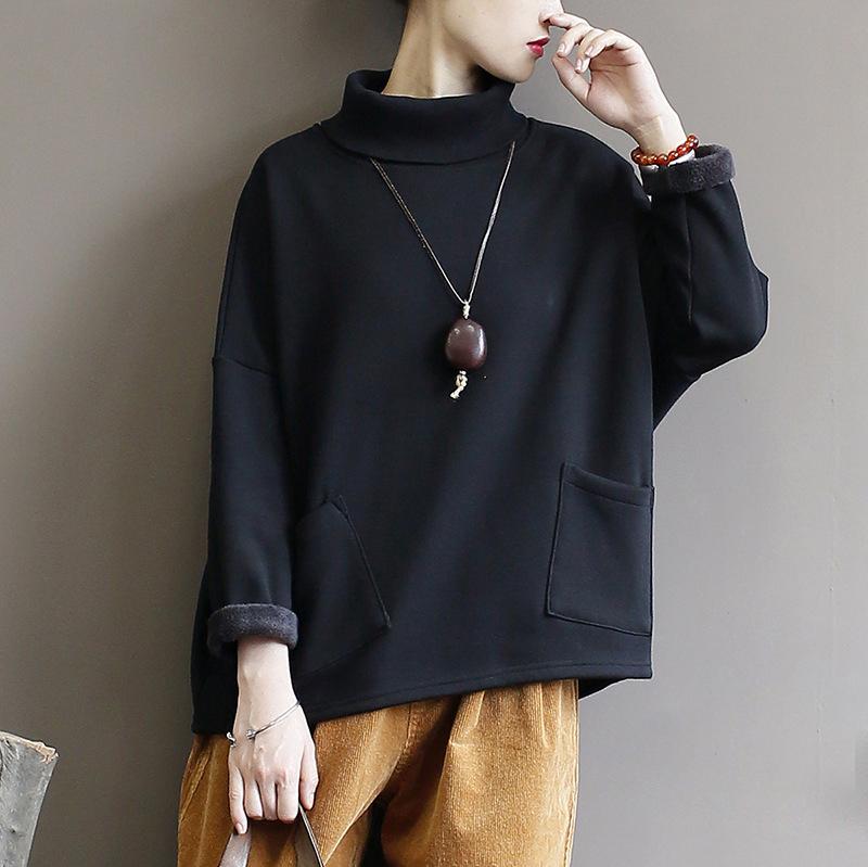 Casual Solid Color Plus Velvet Comfortable Sweatshirt