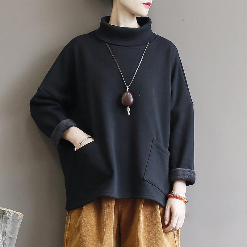 Casual Solid Color Plus Velvet Comfortable Sweatshirt
