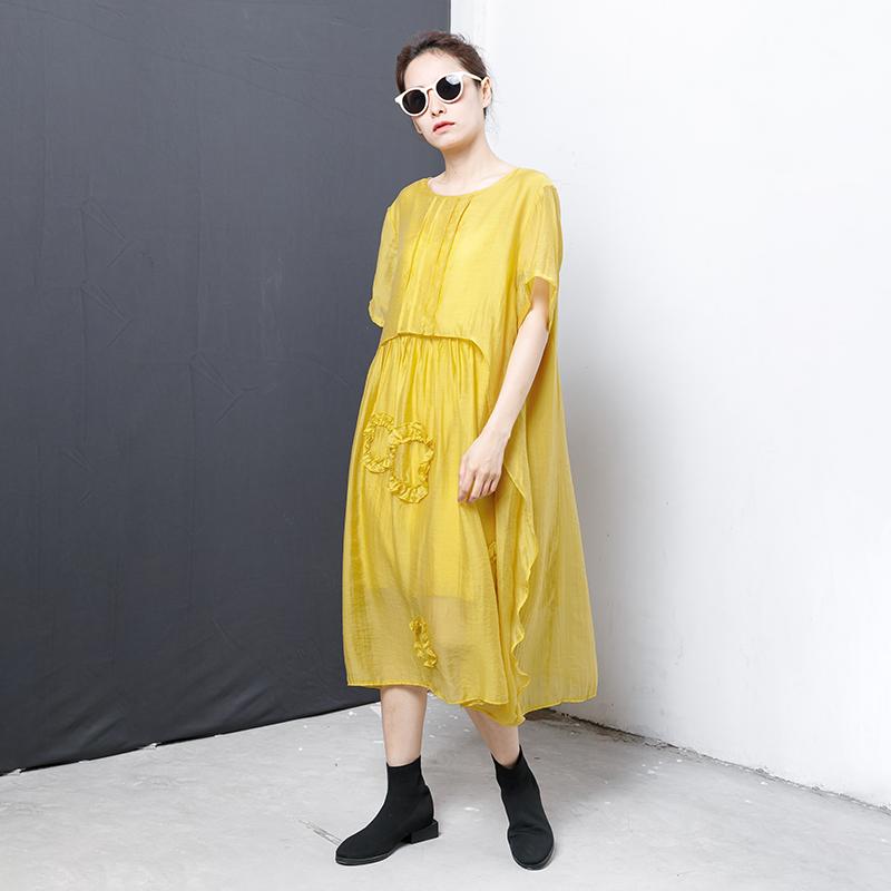 Casual Solid Short Sleeve Irregular Dress