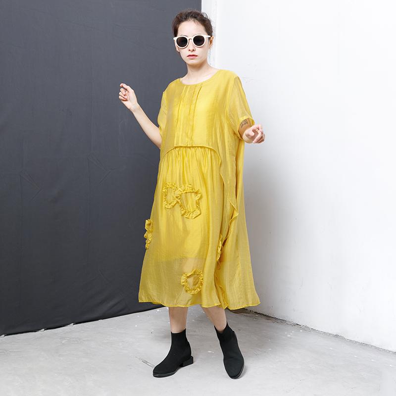 Casual Solid Short Sleeve Irregular Dress
