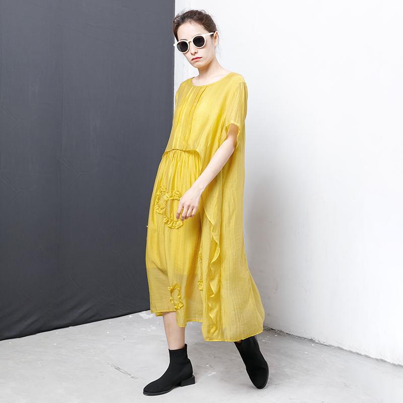 Casual Solid Short Sleeve Irregular Dress