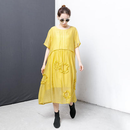 Casual Solid Short Sleeve Irregular Dress