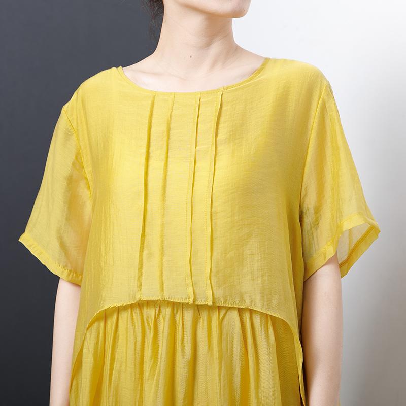 Casual Solid Short Sleeve Irregular Dress