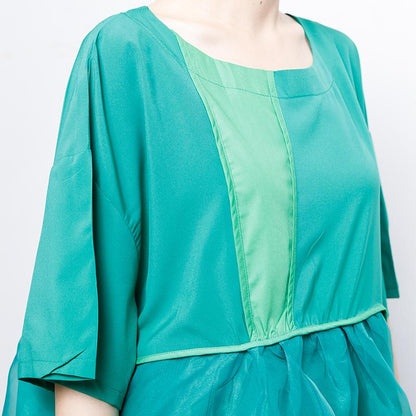 Casual Solid Short Sleeve Spliced Blouse