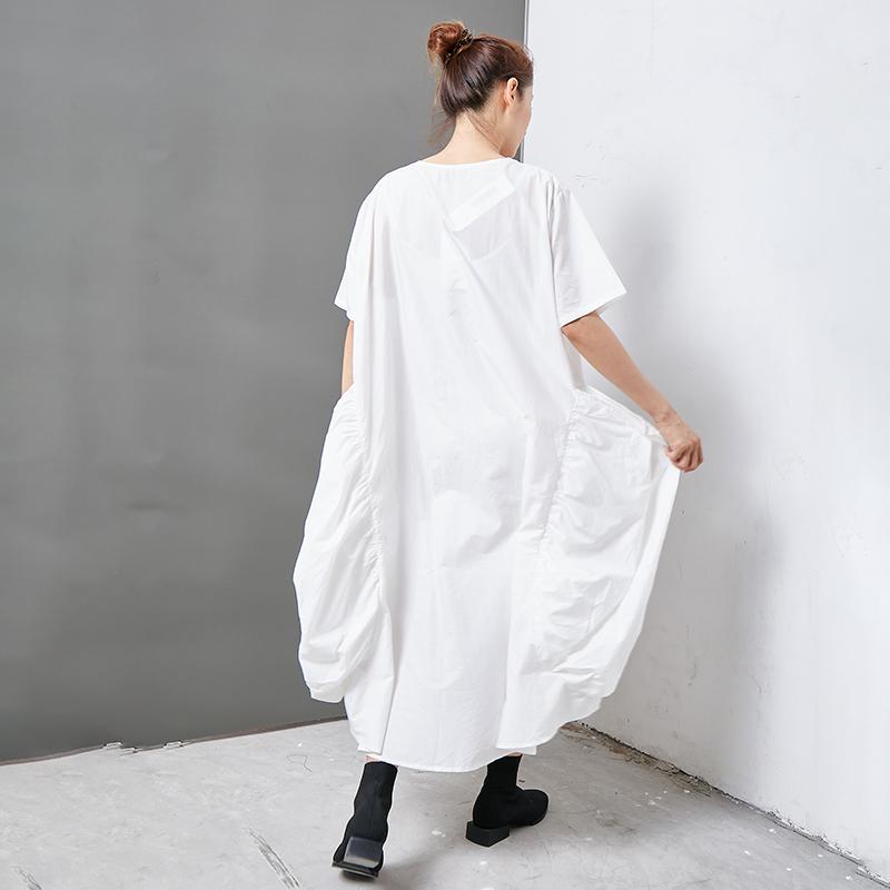 Casual Solid Short Sleeve V-Neck Women Dress