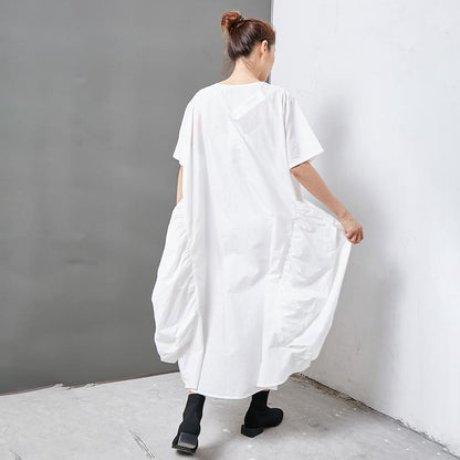 Casual Solid Short Sleeve V-Neck Women Dress
