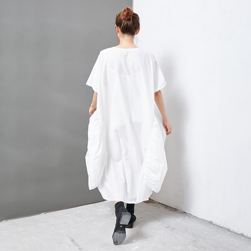 Casual Solid Short Sleeve V-Neck Women Dress