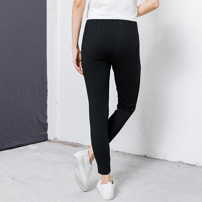 Casual Spliced Elastic Waist Women Pants