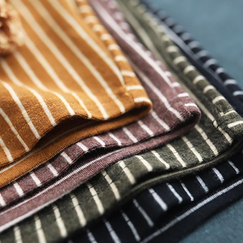 Casual Stripe Long Sleeve Bottoming Shirt