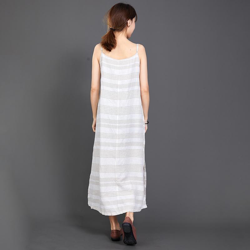 Casual Striped Split Hem Loose Slip Dress
