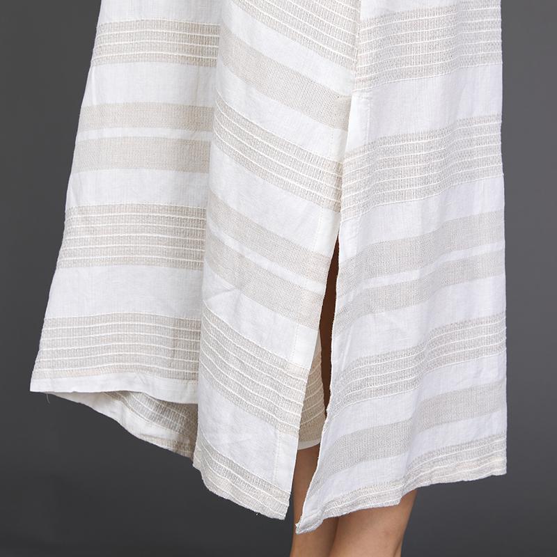 Casual Striped Split Hem Loose Slip Dress