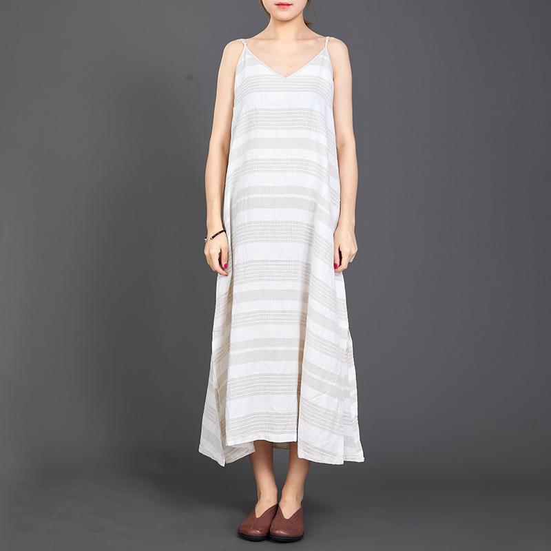 Casual Striped Split Hem Loose Slip Dress