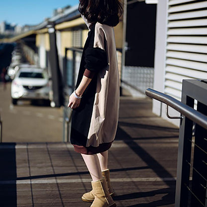 Casual Turtleneck Symmetric Stitching Knit Dress