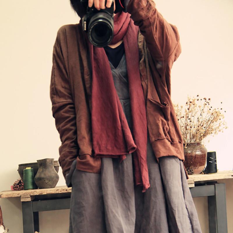 Casual Wild Travel Solid Color Cotton Scarf