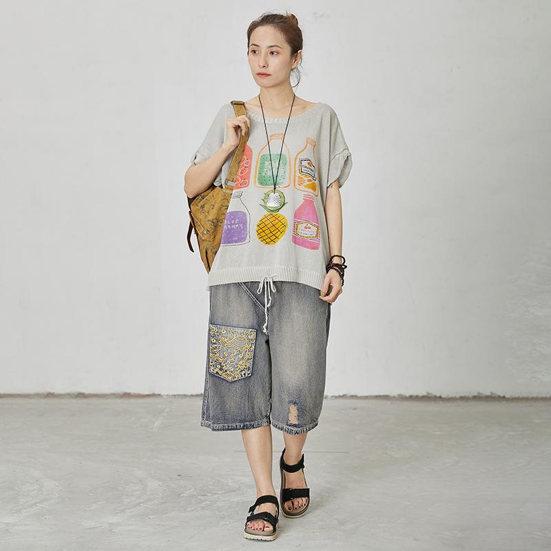 Casual Women Print Short Sleeve Blouse