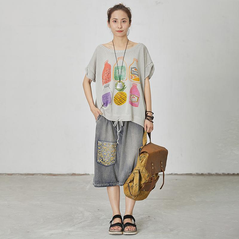 Casual Women Print Short Sleeve Blouse