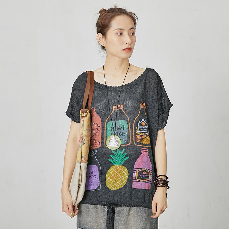 Casual Women Print Short Sleeve Blouse