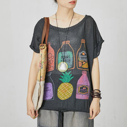 Casual Women Print Short Sleeve Blouse