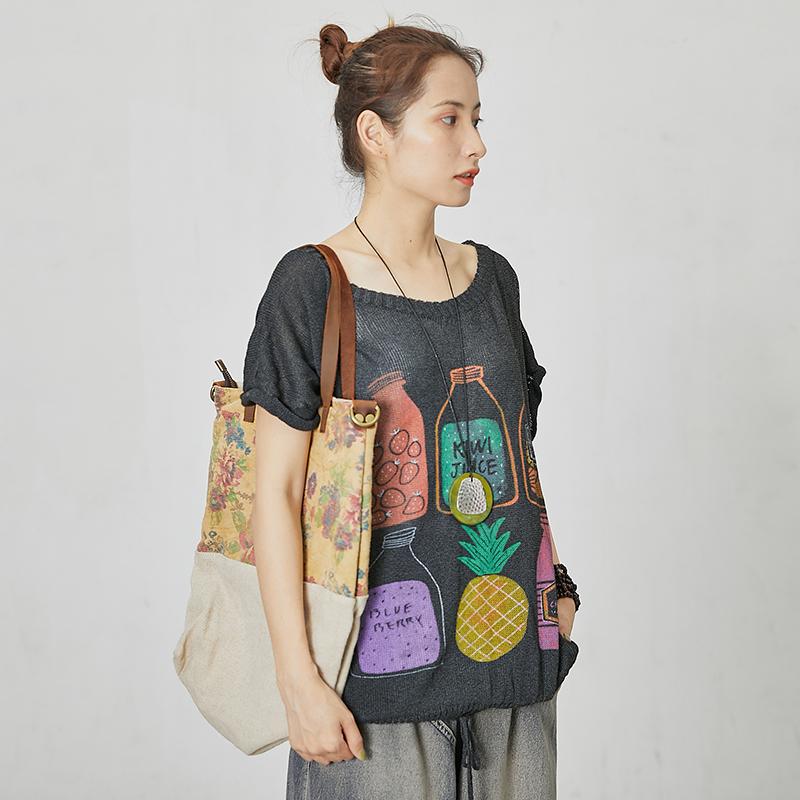 Casual Women Print Short Sleeve Blouse