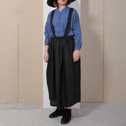 Casual Women Summer Solid Loose Suspender Skirt
