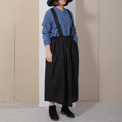 Casual Women Summer Solid Loose Suspender Skirt