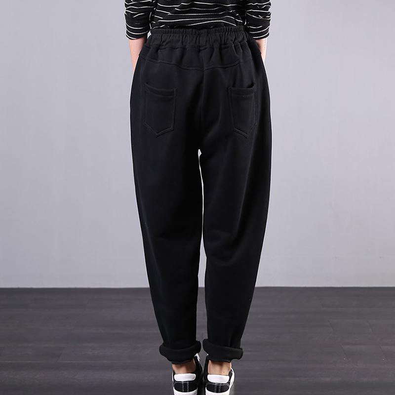 Casual Zipper Pockets Solid Color Harem Pants