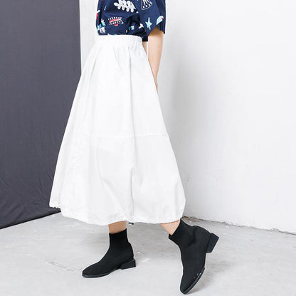 Character Patchwork Spliced Solid Color Skirt