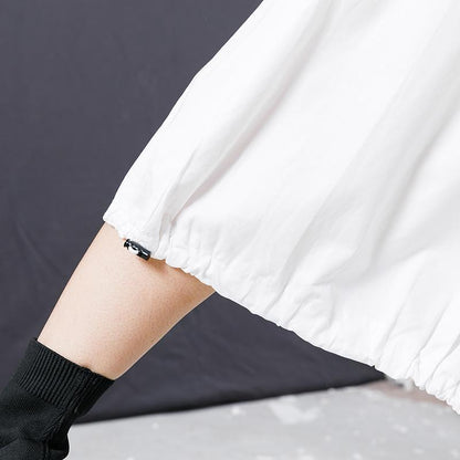 Character Patchwork Spliced Solid Color Skirt