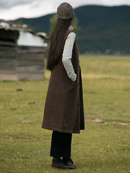 Plus Size - Chinese Style Comfortable Linen Waistcoat