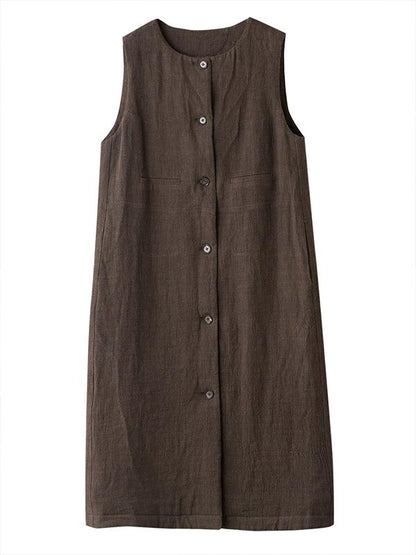 Plus Size - Chinese Style Comfortable Linen Waistcoat