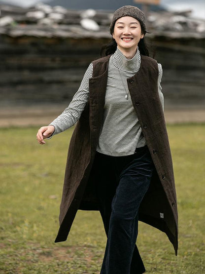 Plus Size - Chinese Style Comfortable Linen Waistcoat
