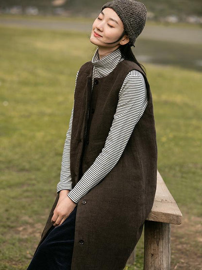 Plus Size - Chinese Style Comfortable Linen Waistcoat