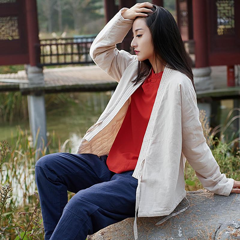 Chinese Style Comfortable Solid Color Coat