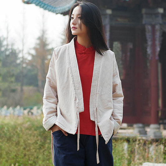 Chinese Style Comfortable Solid Color Coat