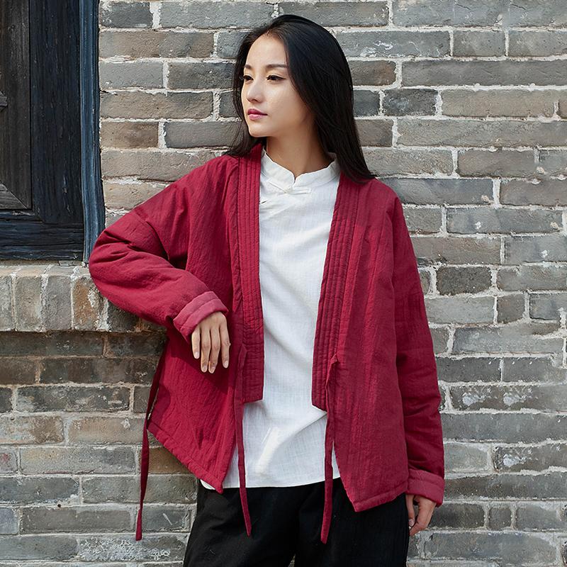 Chinese Style Comfortable Solid Color Coat