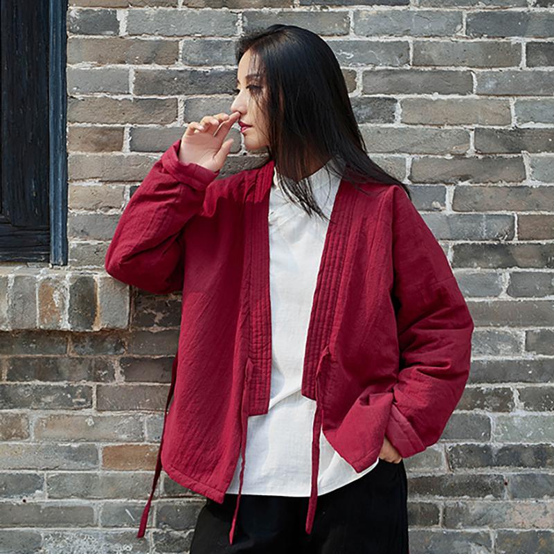 Chinese Style Comfortable Solid Color Coat