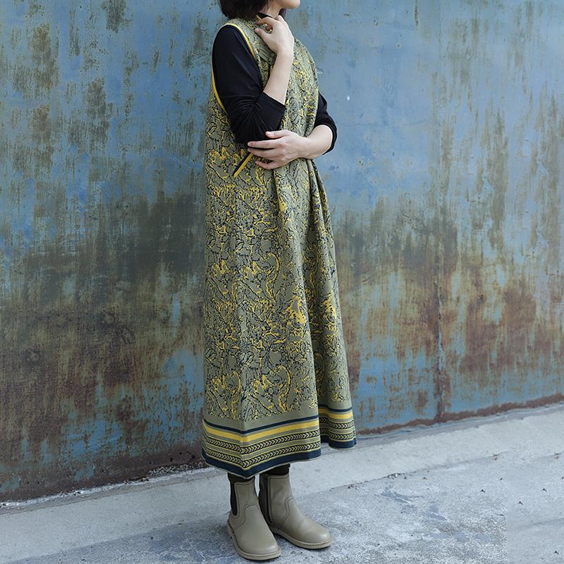 Chinese Style Elegant Autumn Winter Sleeveless Dress