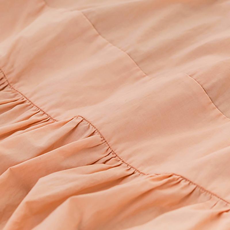 Chinese Style Pure Color Pleated Plus Size Dress