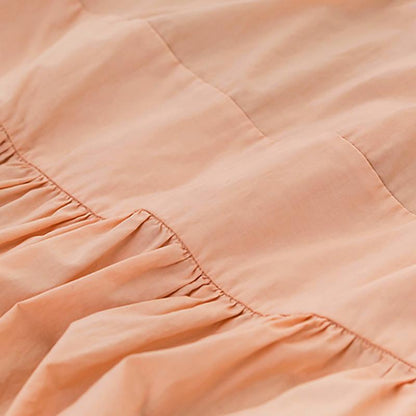 Chinese Style Pure Color Pleated Plus Size Dress