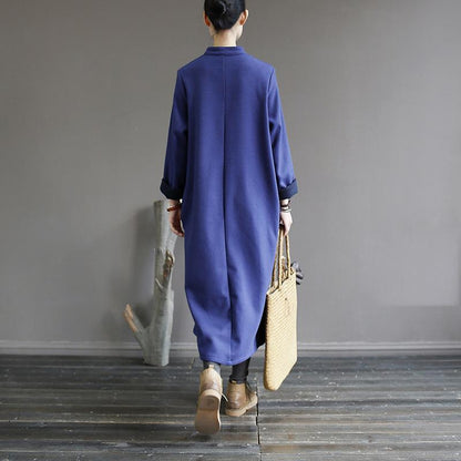 Chinese Style Solid Color Warm Dress
