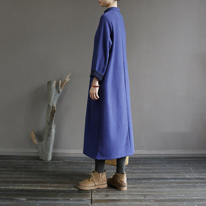 Chinese Style Solid Color Warm Dress