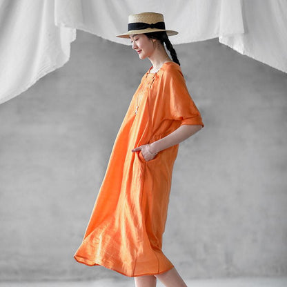 Chinese Style Wide And Cool Midi Dress